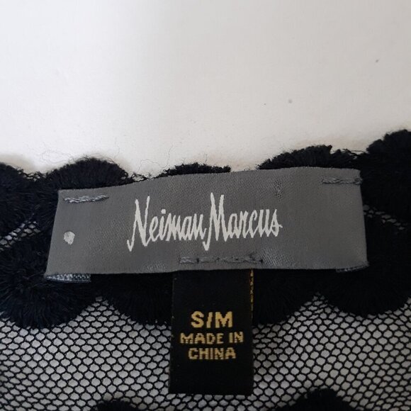 Neiman Marcus Embroidered Sheer Mesh Stretch Floral Mini Bodycon Dress S/M - Picture 8 of 10